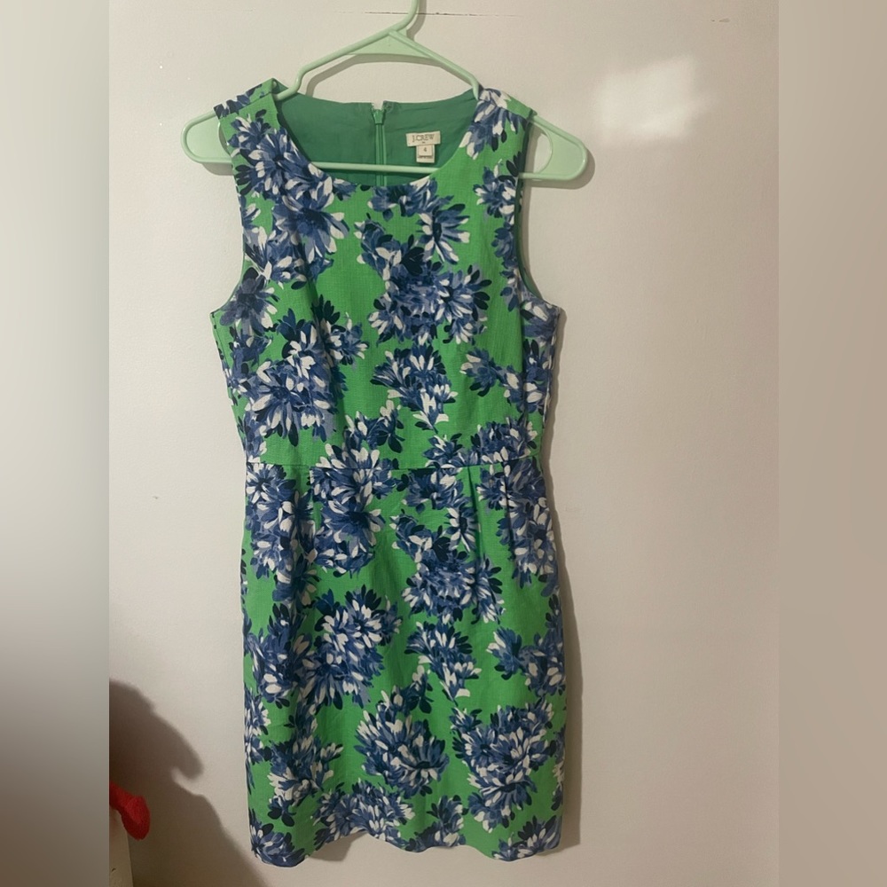 Like new green j crew dress